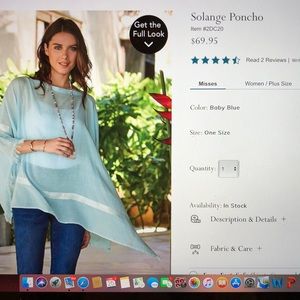 Soft Surroundings Solange Blue Topper